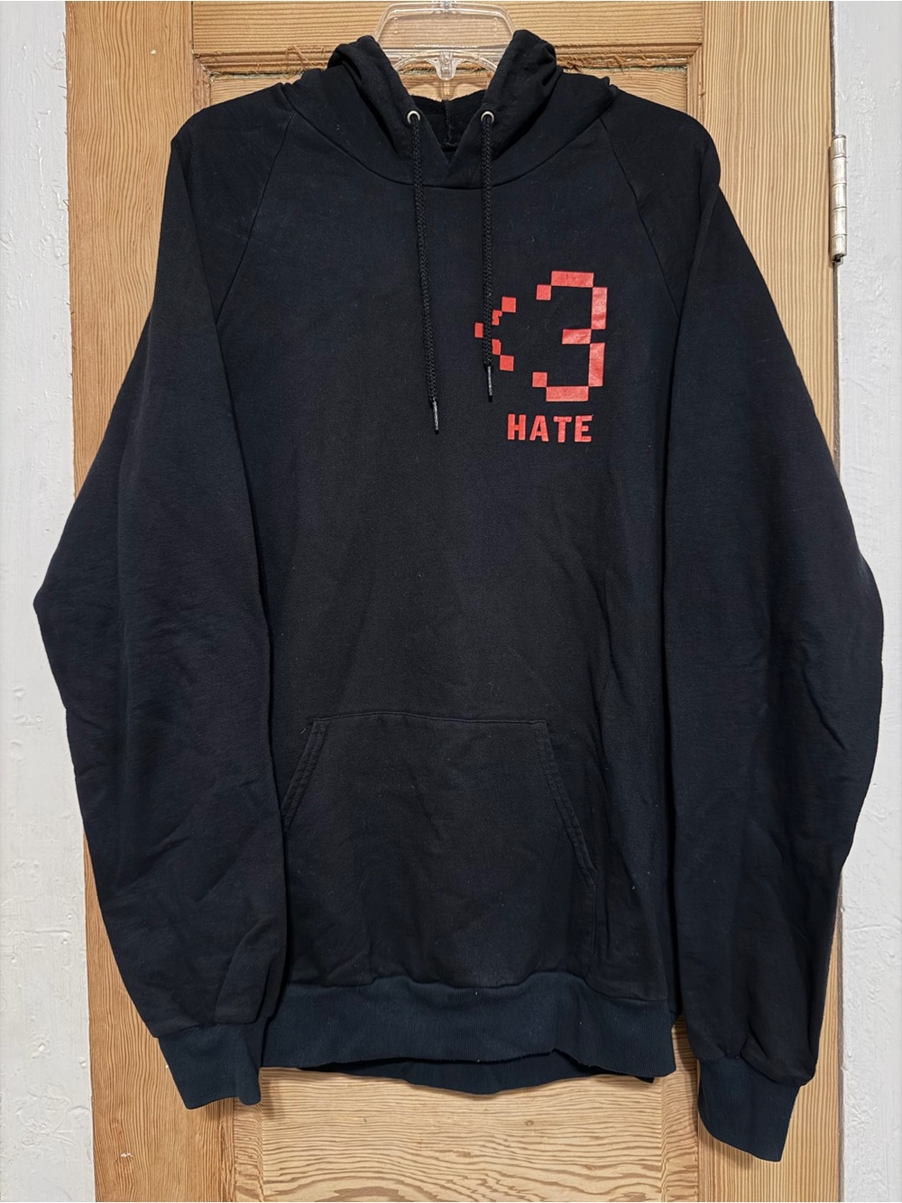 American Apparel Black Love Hate Hoodie